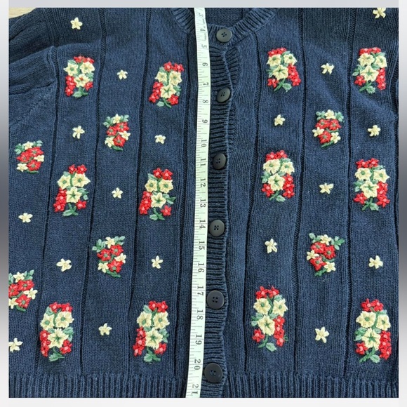 Vintage embroidered cotton cardigan - Picture 4 of 4